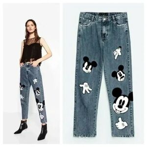 - Zara Mickey Mouse Jeans - NWOT